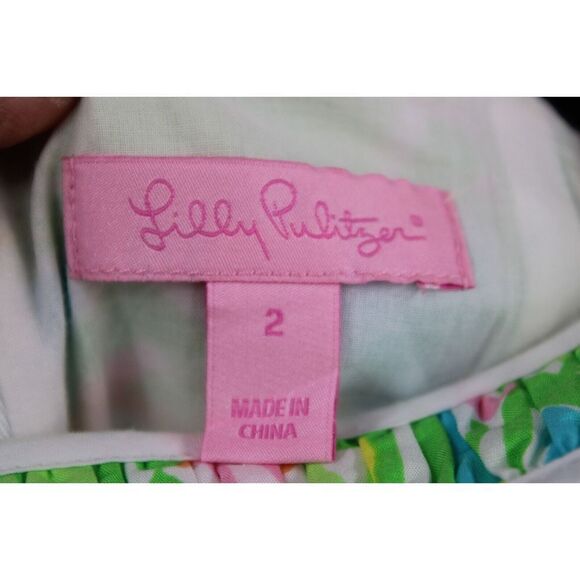 Lilly Pulitzer Fryer Shift Dress Elephant Ears Print Size 2 - Picture 6 of 7